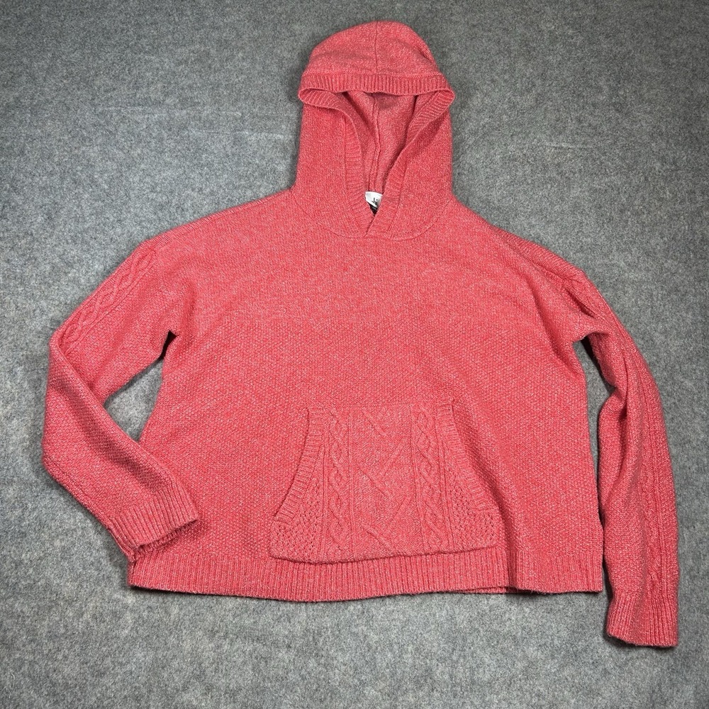 Cabi Sidekick Knit Hoodie Sweater Women's Small Pink Frost Pullover